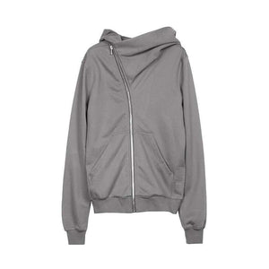 Oblique Zipper Cyberpunk Hoodie