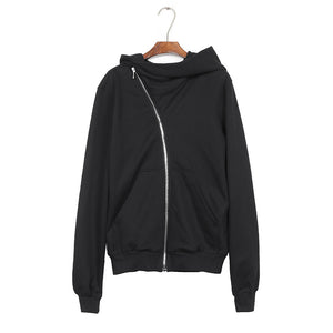Oblique Zipper Cyberpunk Hoodie