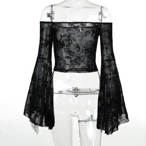 Off the Shoulder Black Crop Top