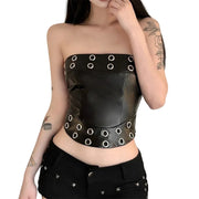 Crop Top Noir Épaules Dénudées