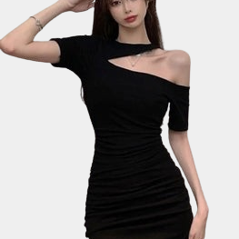 One Shoulder Cut Out Mini Dress