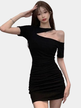 One Shoulder Cut Out Mini Dress
