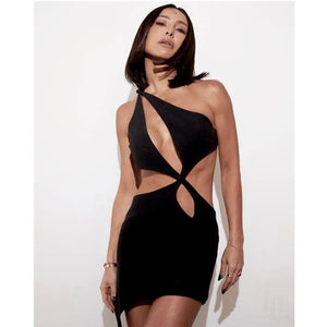 One Shoulder Dress with Cut Out