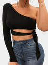 One Shoulder Sleeveless Crop Top