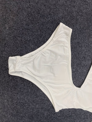 One-Shoulder White Bodysuit