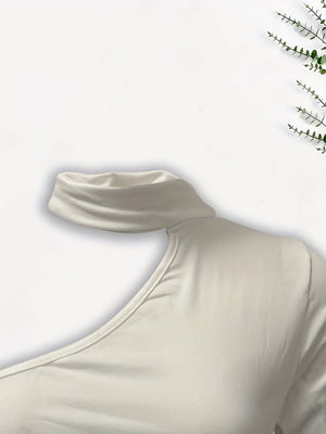 One-Shoulder White Bodysuit