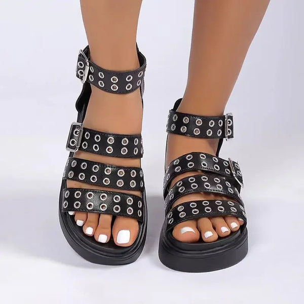 Open Toe Chunky Heel Sandals