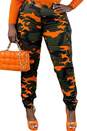 Orange Camo Cargo Pants