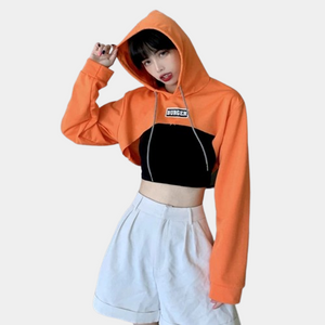 Orange Cropped Hoodie