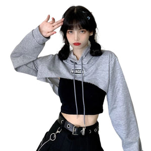 Orange Cropped Hoodie