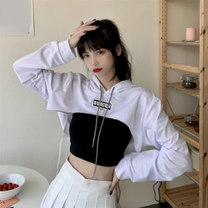 Orange Cropped Hoodie