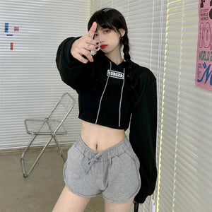 Orange Cropped Hoodie