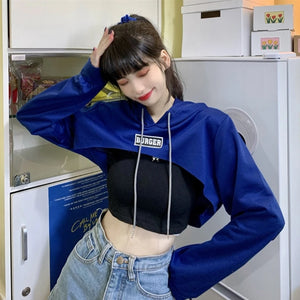 Orange Cropped Hoodie