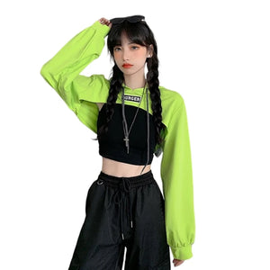 Orange Cropped Hoodie