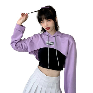 Orange Cropped Hoodie