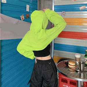 Orange Cropped Hoodie