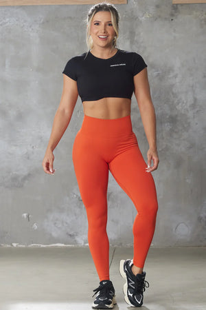 Orange Leggings Scrunch Butt