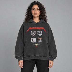 Oversize Y2k hoodie Cat Graphic – worn by a woman
