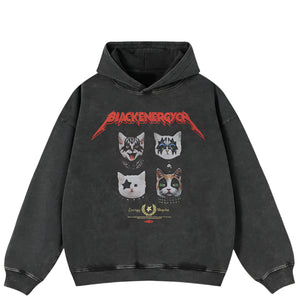 Oversize Y2k hoodie Cat Graphic