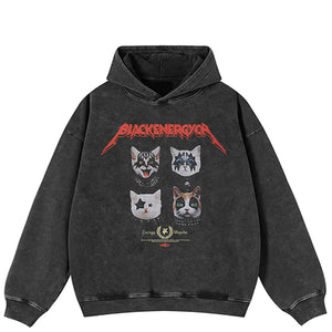 Oversize Y2k hoodie Cat Graphic