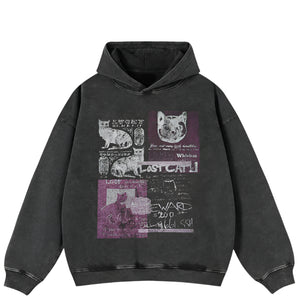 Oversize Y2k hoodie Cat Vintage