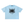 Sky Blue oversized acid wash tee laid flat, front view with the black spiky graphic printed on the chest