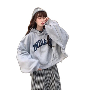 Oversized Cropped Hoodie - product view on white background