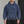 Model w bluzie oversize Royal Blue w stylu cyberpunk, widok z przodu na głębszą niebieską dzianinę snow wash