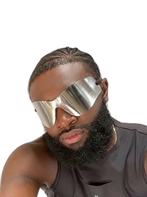 Oversized Cyberpunk Sunglasses Designer - product view on white background