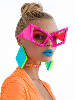 Oversized Cyberpunk Sunglasses Luxury - product view on white background