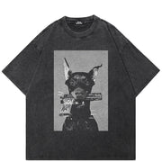 Oversized Dog Graphic T Shirts Y2K