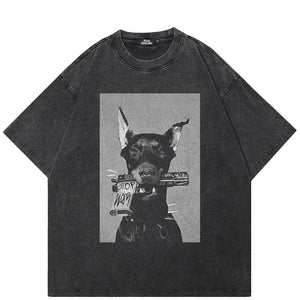 Oversized Dog Graphic T Shirts Y2K