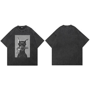 Oversized Dog Graphic T Shirts Y2K