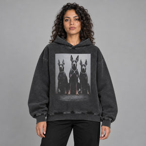 Oversized Dog Graphic Y2k hoodie – worn by a woman