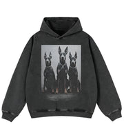 Sweat à capuche surdimensionné Y2K avec motif chien