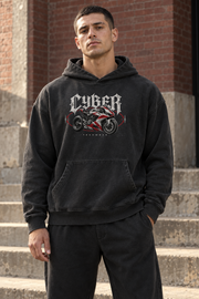 Oversize'owa bluza grunge z motocyklem