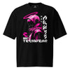 T-shirt Cyber ​​Techwear noir surdimensionné