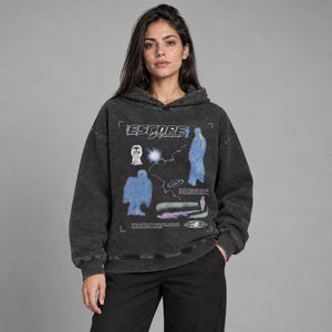 Oversized Hoodie Aesthetic Y2K – worn by a woman