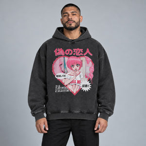 Oversized Hoodie Y2k Japanese – worn by a man