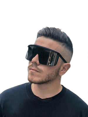Oversized Sports Cyberpunk Glasses - product view on white background