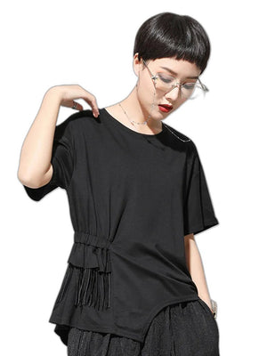 Oversized T Shirt For Women Black - product view on white background
