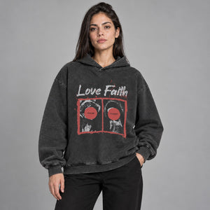 Oversized Y2k hoodie Heavy Cotton – worn by a woman