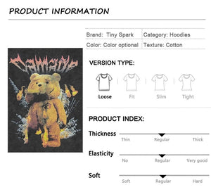 Oversized Y2k Hoodie Washed Black