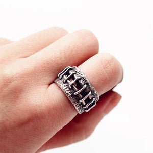 Retro Wound Stitches Ring For Men Punk Gothic Rock Hiphop Open Ring Biker Accessories Unisex Handmade Designer Jewelry L