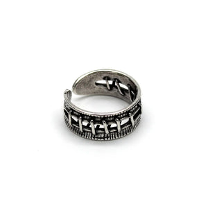 Retro Wound Stitches Ring For Men Punk Gothic Rock Hiphop Open Ring Biker Accessories Unisex Handmade Designer Jewelry L