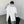 White and black padded shoulder oversized t shirt with double zippers
