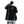 White and black padded shoulder oversized t shirt with double zippers