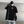 White and black padded shoulder oversized t shirt with double zippers