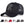 Black trucker cap with an embroidered panther patch and mesh back