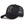 Black trucker cap with an embroidered panther patch and mesh back